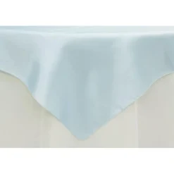 Sleek Satin Tablecloths 72" Square - Baby Blue
