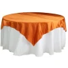Sleek Satin Tablecloths 72" Square - Burnt Orange