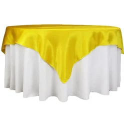 Sleek Satin Tablecloths 72" Square - Canary Yellow (Bright Yellow)