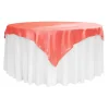 Sleek Satin Tablecloths 72" Square - Coral