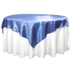 Sleek Satin Tablecloths 72" Square - Cornflower/Serenity