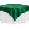 Sleek Satin Tablecloths 72" Square - Emerald Green