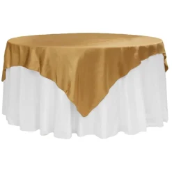 Sleek Satin Tablecloths 72" Square - Gold Antique