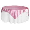 Sleek Satin Tablecloths 72" Square - Medium Pink