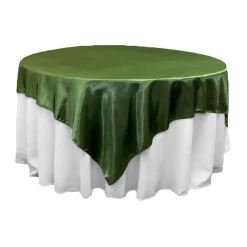 Sleek Satin Tablecloths 72" Square - Willow Green