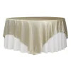 Sleek Satin Tablecloths 90" Square - Champagne