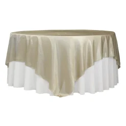 Sleek Satin Tablecloths 90" Square - Champagne