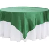 Sleek Satin Tablecloths 90" Square - Emerald Green