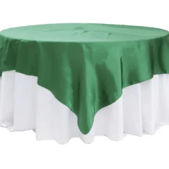 Sleek Satin Tablecloths 90" Square - Emerald Green