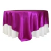 Sleek Satin Tablecloths 90" Square - Magenta Violet