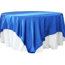 Sleek Satin Tablecloths 90" Square - Royal Blue