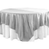 Sleek Satin Tablecloths 90" Square - Silver