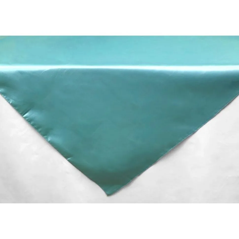 Sleek Satin Tablecloths 54" Square - Light Turquoise