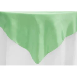 Sleek Satin Tablecloths 54" Square - Mint Green