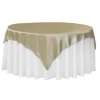 Sleek Satin Tablecloths 72" Square - Champagne
