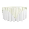 Sleek Satin Tablecloths 72" Square - Ivory
