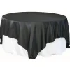 Sleek Satin Tablecloths 90" Square - Black