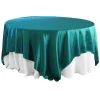 Sleek Satin Tablecloths 90" Square - Dark Turquoise