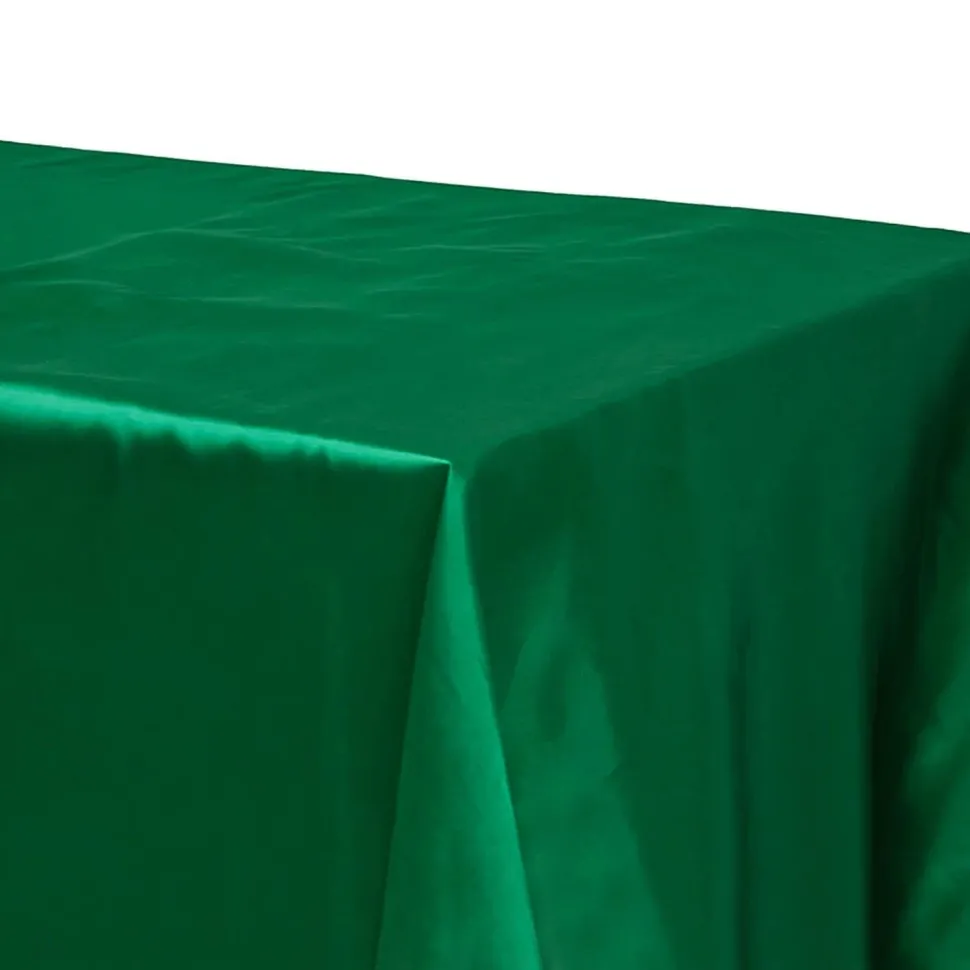 Sleek Satin Tablecloths 60"x120" Rectangular - Emerald Green