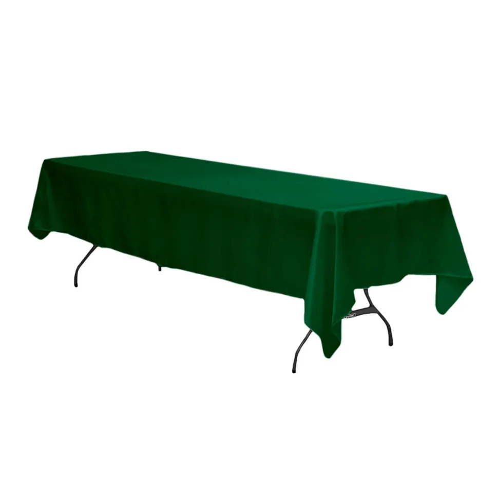 Sleek Satin Tablecloths 60"x120" Rectangular - Emerald Green