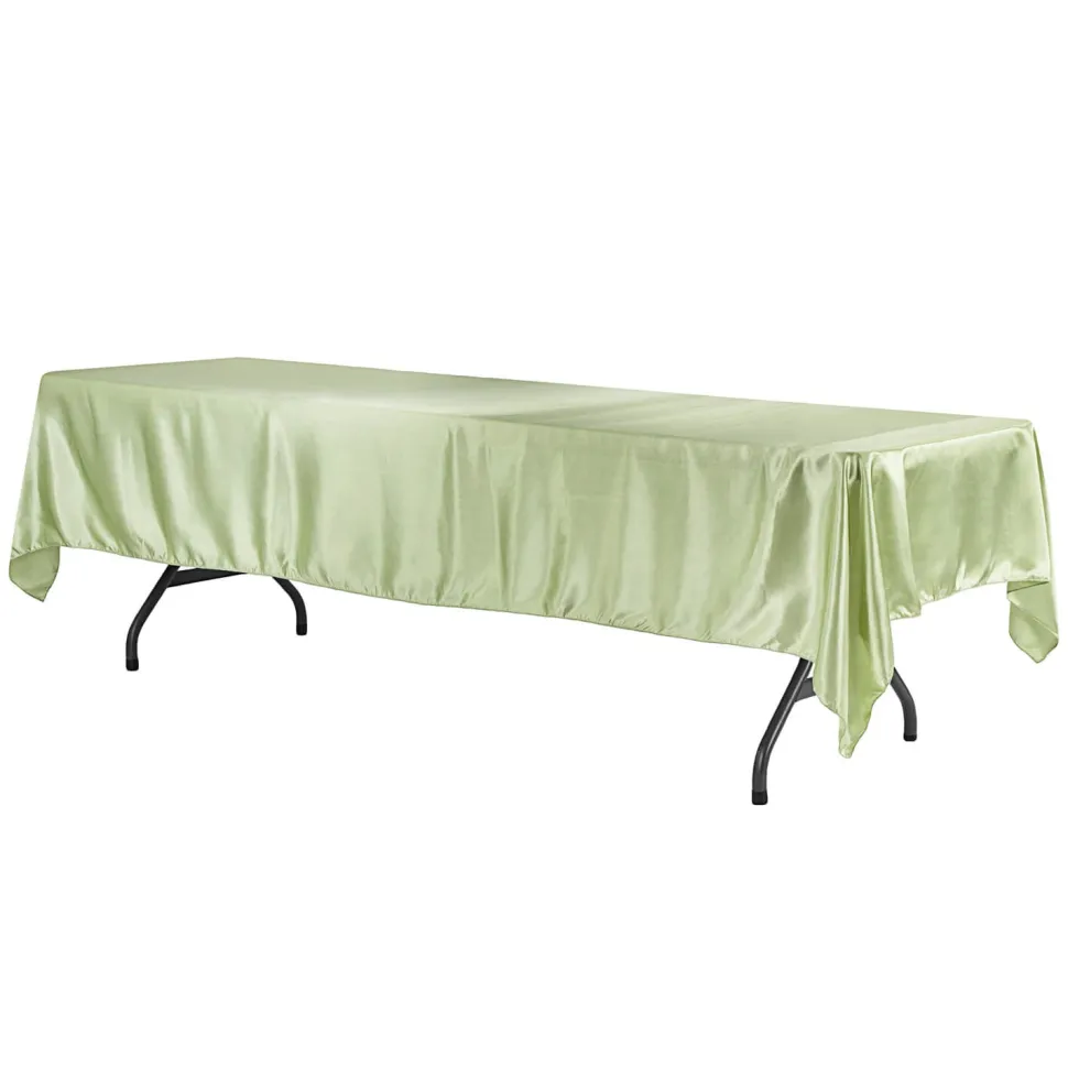 Sleek Satin Tablecloths 60"x120" Rectangular - Sage Green