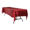 Sleek Satin Tablecloths 60"x120" Rectangular - Burgundy