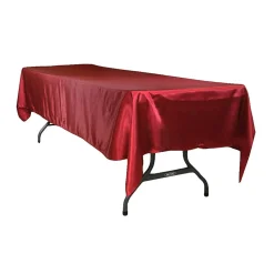Sleek Satin Tablecloths 60"x120" Rectangular - Burgundy