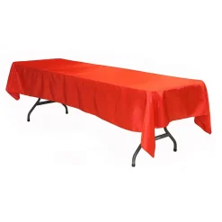 Sleek Satin Tablecloths 60"x120" Rectangular - Red