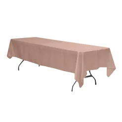 Sleek Satin Tablecloths 60"x120" Rectangular - Blush/Rose Gold
