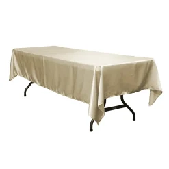 Sleek Satin Tablecloths 60"x120" Rectangular - Taupe
