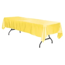 Sleek Satin Tablecloths 60"x120" Rectangular - Canary Yellow (Bright Yellow)