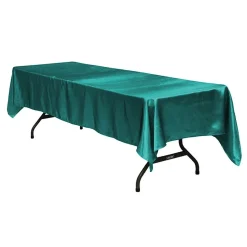 Sleek Satin Tablecloths 60"x120" Rectangular - Dark Turquoise