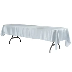 Sleek Satin Tablecloths 60"x120" Rectangular - Dusty Blue