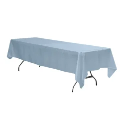 Sleek Satin Tablecloths 60"x120" Rectangular - Baby Blue