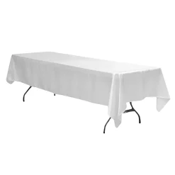Sleek Satin Tablecloths 60"x120" Rectangular - White