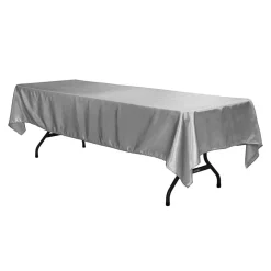 Sleek Satin Tablecloths 60"x120" Rectangular - Silver