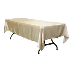 Sleek Satin Tablecloths 60"x120" Rectangular - Champagne