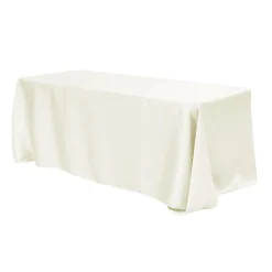 Sleek Satin Tablecloth 90"x132" Rectangular - Ivory