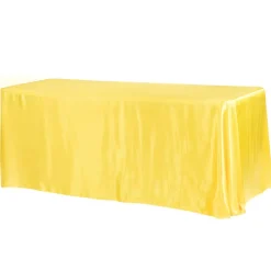 Sleek Satin Tablecloth 90"x132" Rectangular - Canary Yellow (Bright Yellow)