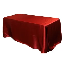 Sleek Satin Tablecloth 90"x156" Rectangular - Burgundy