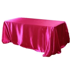 Sleek Satin Tablecloth 90"x156" Rectangular - Fuchsia