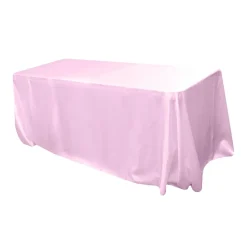Sleek Satin Tablecloth 90"x156" Rectangular - Medium Pink