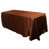 Sleek Satin Tablecloth 90"x156" Rectangular - Chocolate Brown