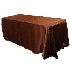 Sleek Satin Tablecloth 90"x156" Rectangular - Chocolate Brown