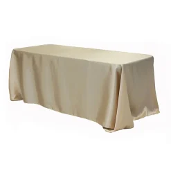 Sleek Satin Tablecloth 90"x156" Rectangular - Champagne