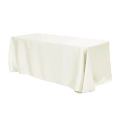 Sleek Satin Tablecloth 90"x156" Rectangular - Ivory