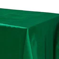 Sleek Satin Tablecloth 90"x156" Rectangular - Emerald Green