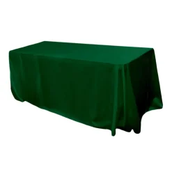 Sleek Satin Tablecloth 90"x156" Rectangular - Emerald Green