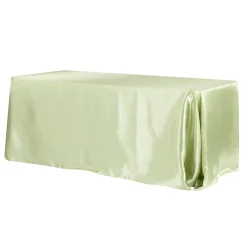 Sleek Satin Tablecloth 90"x156" Rectangular - Sage Green