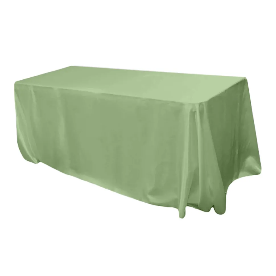 Sleek Satin Tablecloth 90"x156" Rectangular - Mint Green